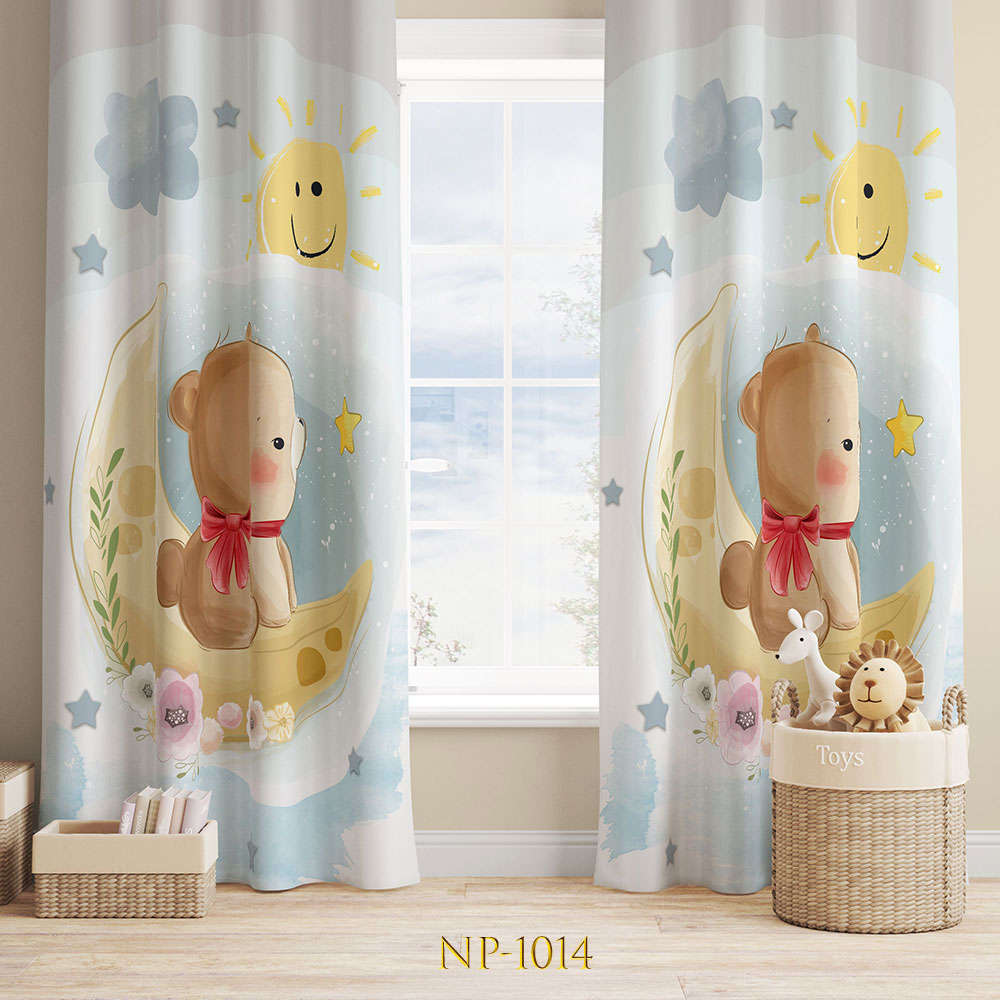 پرده پانچ طرح بچه خرس خوابالو NP-1014 — تصویر ۲