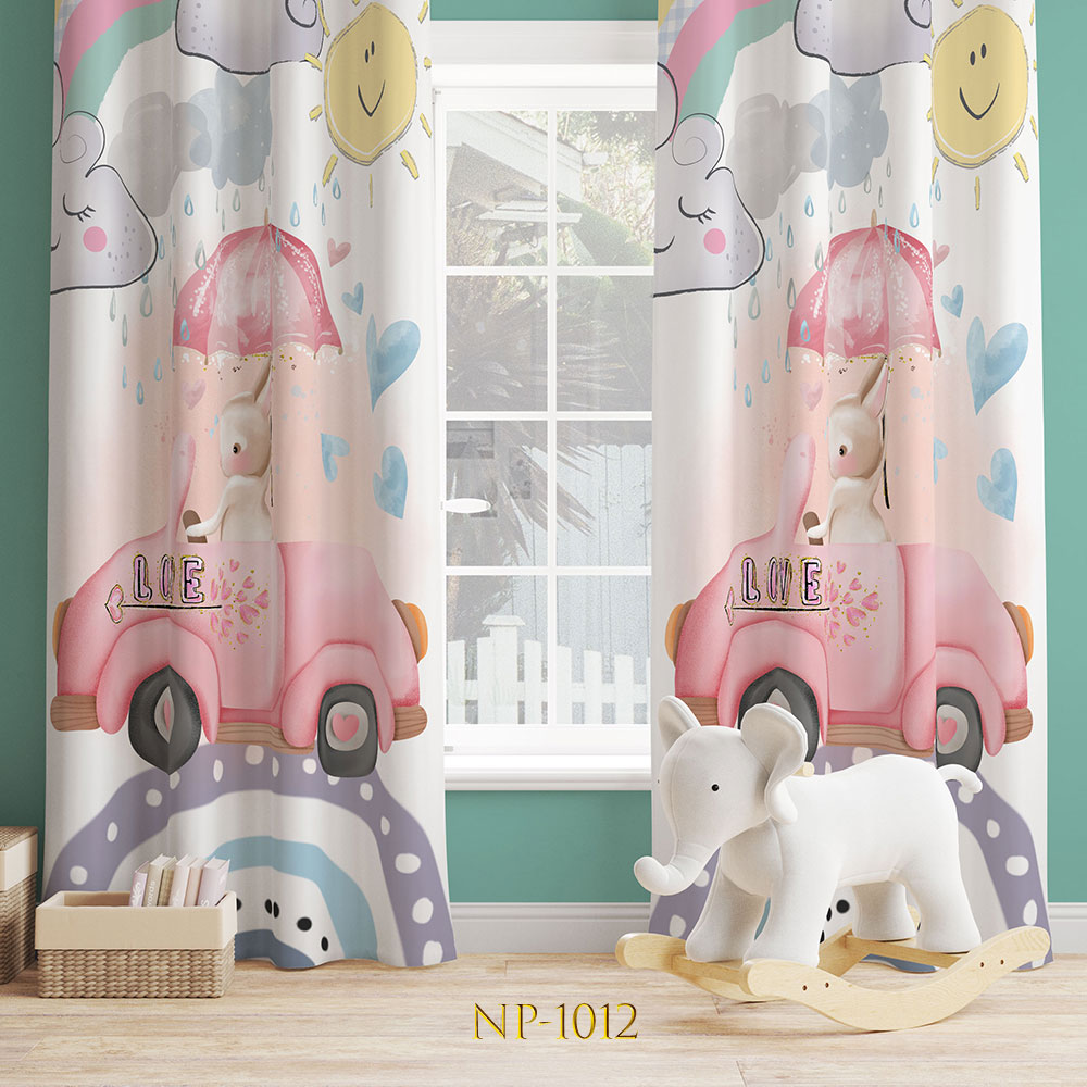 پرده پانچ طرح خرگوش بامزه NP-1012 — تصویر ۲
