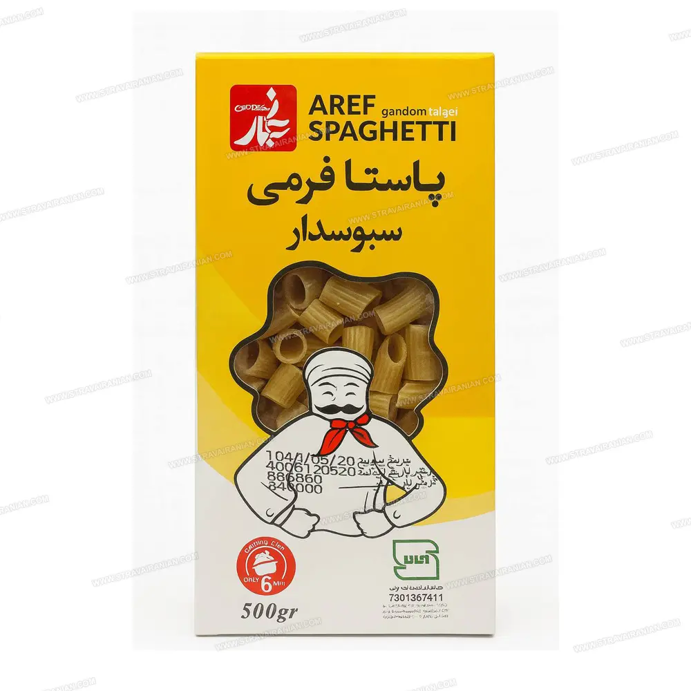 پاستا فرمی (لوله ای) سبوسدار فاقد گلوتن عارف ۵۰۰ گرمی با بهترین قیمت + خرید آنلاین