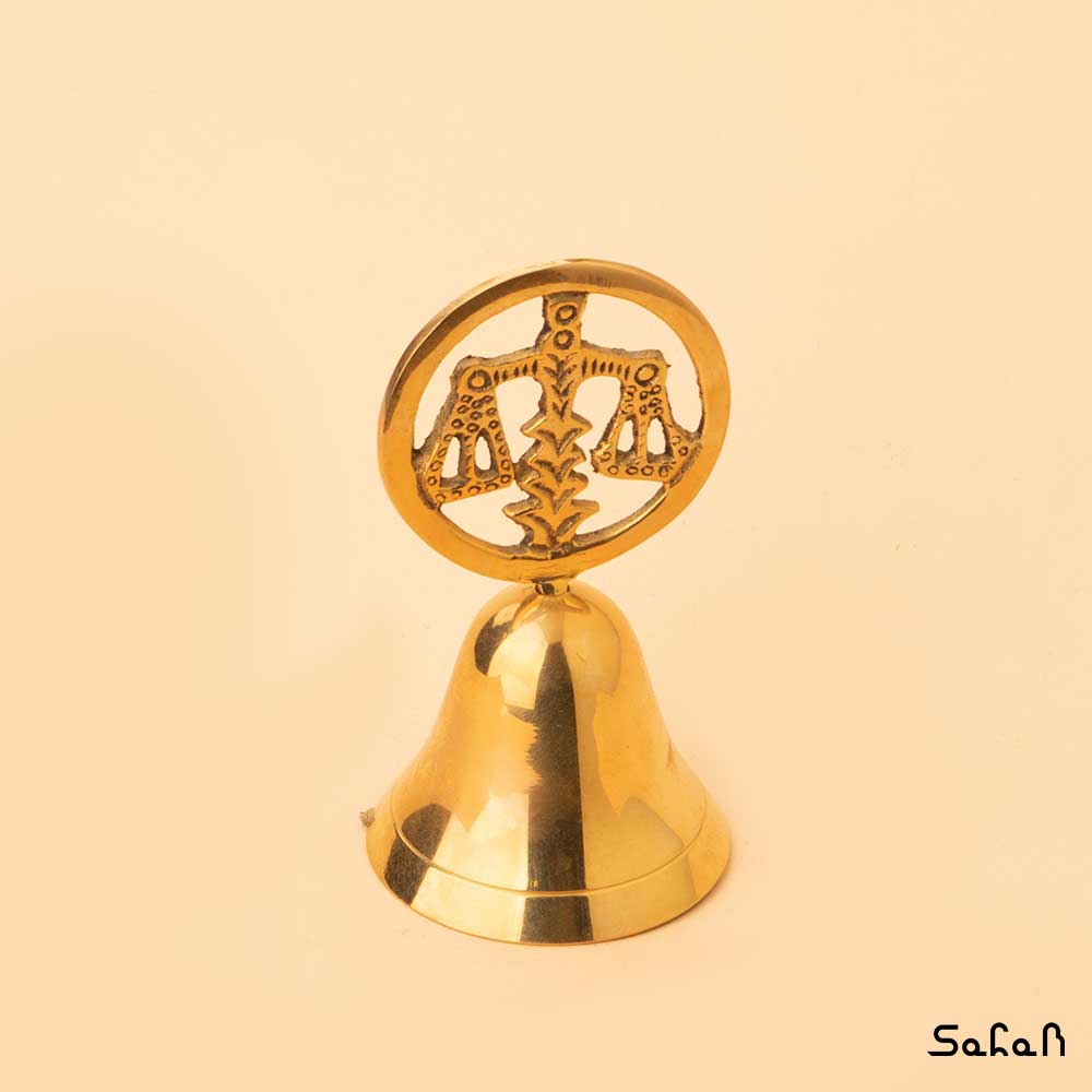 زنگ برنجی دستی ماه تولد مهر — تصویر ۲