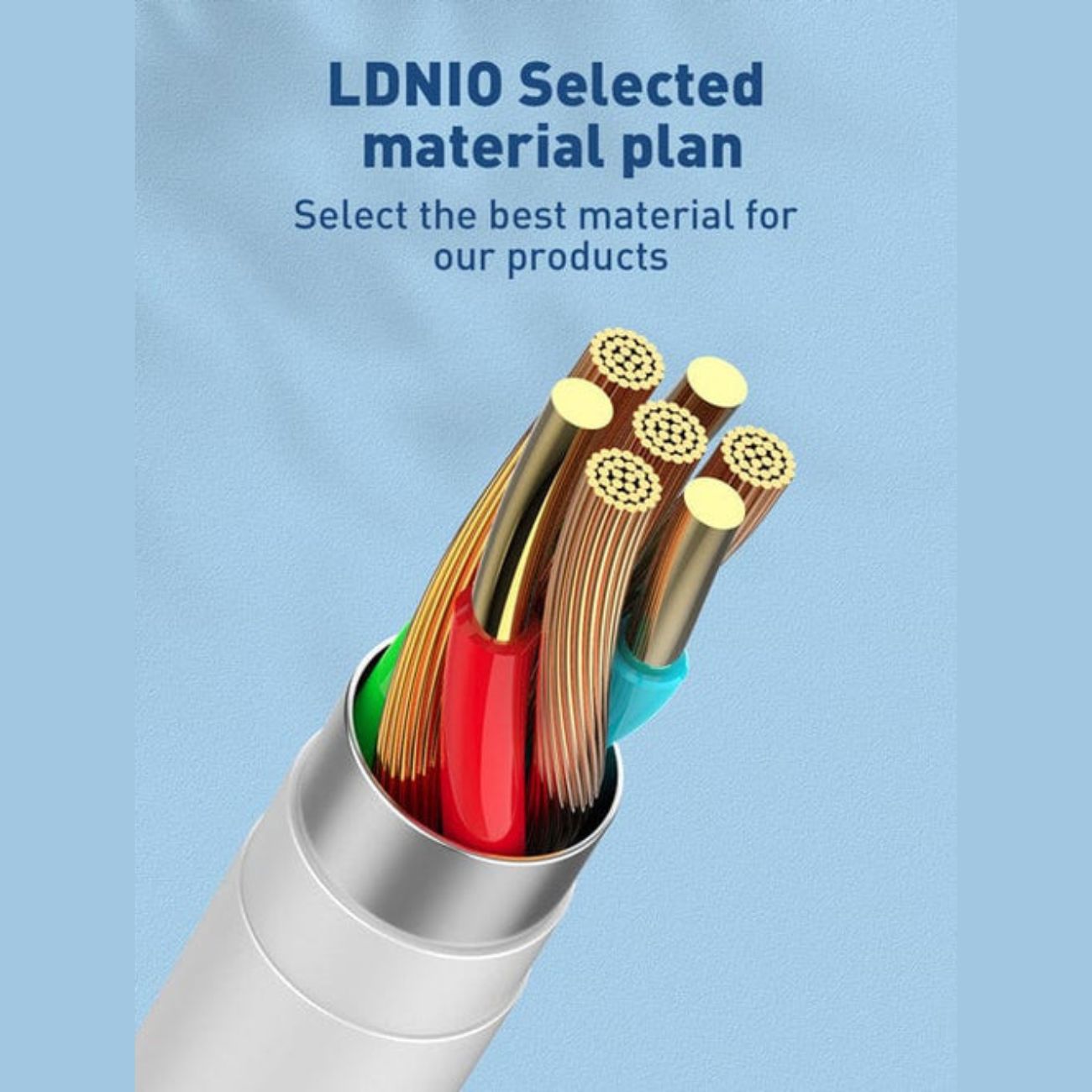 کابل دوسر تایپ سی الدنیو LDNIO مدل LC611C فست شارژ 65 وات 1 متر — تصویر ۶
