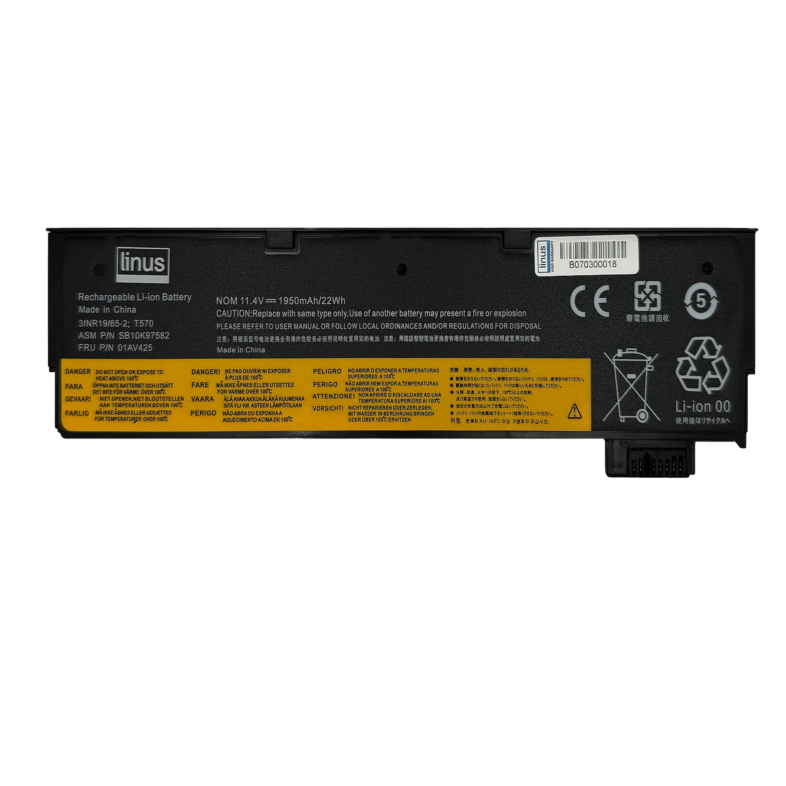 LENOVO BATTERY T570 01av425 1950MAH