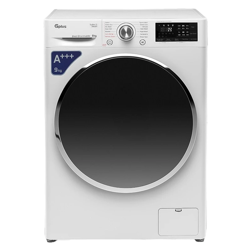 ماشین لباسشویی اتوماتیک جی پلاس مدل GWM-R990W ظرفیت 9 کیلوگرم