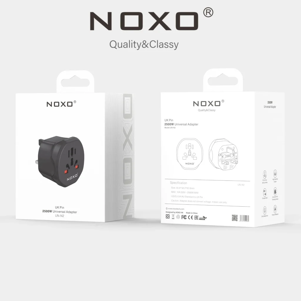 مبدل برق یونیورسال نوکسو مدل UN‑N2 توان 2500 وات UK Pin — تصویر ۶