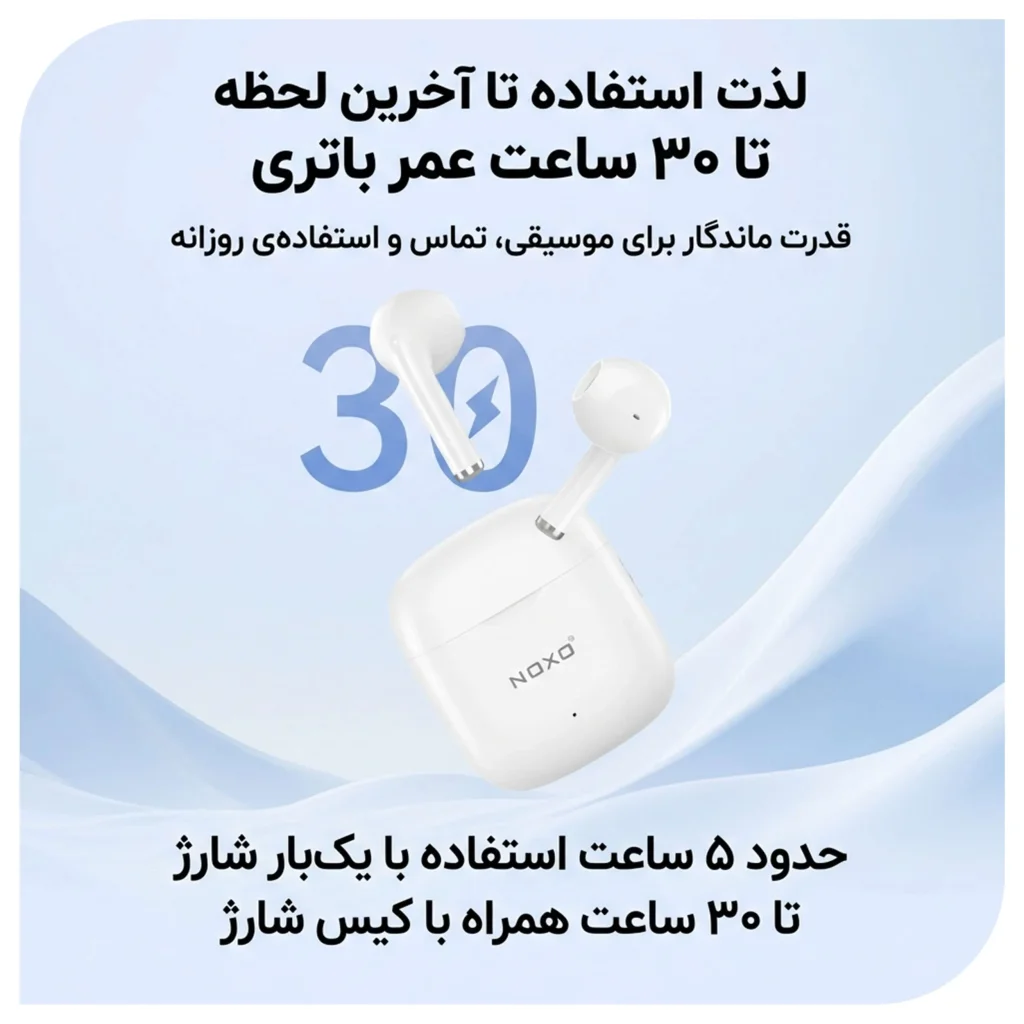 هدفون بلوتوثی نوکسو مدل TN‑5 بلوتوث 5.4 با 30 ساعت پخش — تصویر ۷