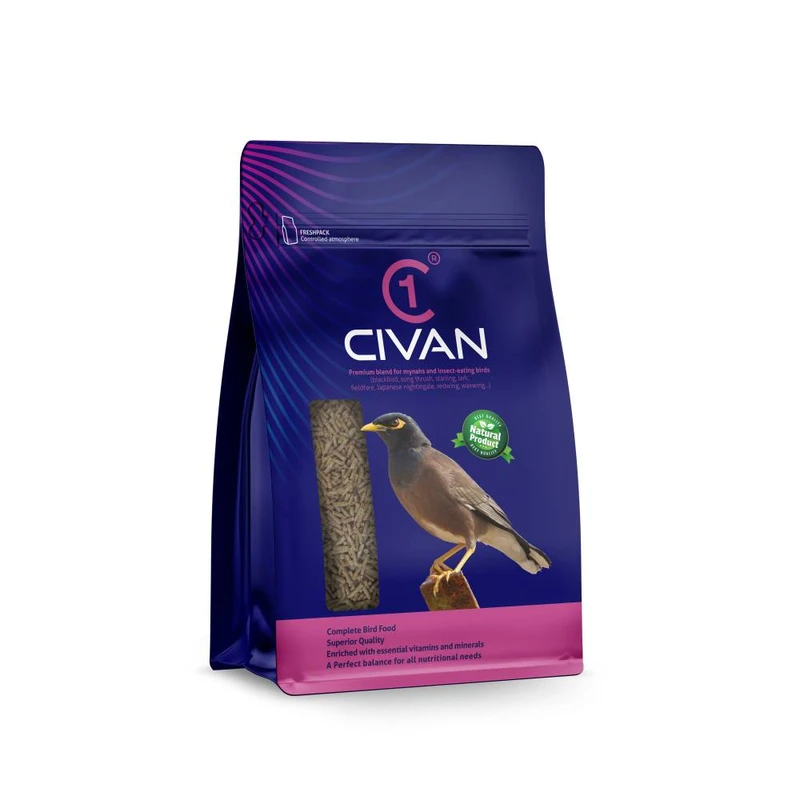 غذای خشک مخصوص مرغ مینا سیوان Civan مدل پاکتی وزن 750 گرم — تصویر ۲