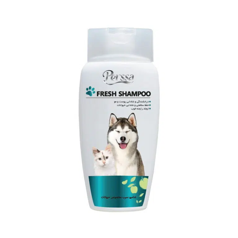 شامپو حیوانات سگ و گربه پرسا رایحه سیب مدل Apple Shampoo حجم 250 میلی لیتر