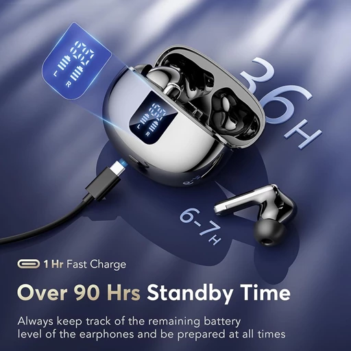 هدفون بیسیم EUQQ YYK-Q10 بلوتوث 5.4 با میکروفون دوگانه حذف نویز — تصویر ۵