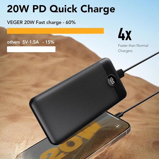 پاوربانک veger V2708 ظرفیت 27000 میلی امپر — تصویر ۳