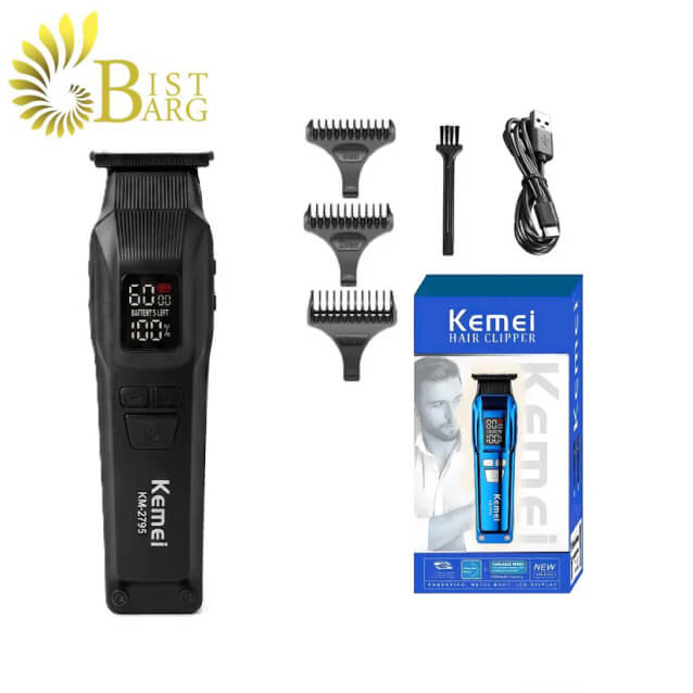 ماشین اصلاح و خط زن کیمی مدل Kemei KM-2795 (نمایشگر دار) — تصویر ۳