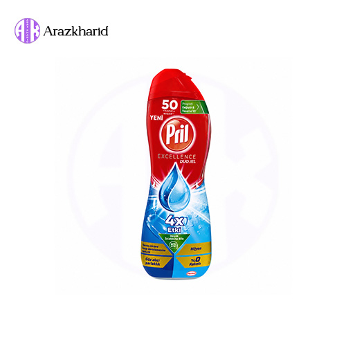 ژل ظرفشویی ماشین پریل Pril Excellence Duo Gel حجم 900 میل