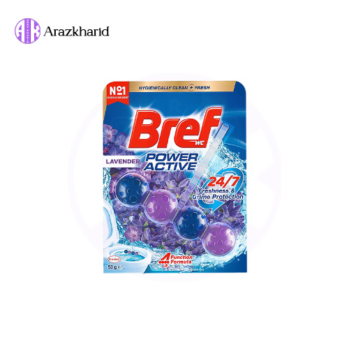 قرص توالت فرنگی برف Bref رایحه لوندر 4تایی