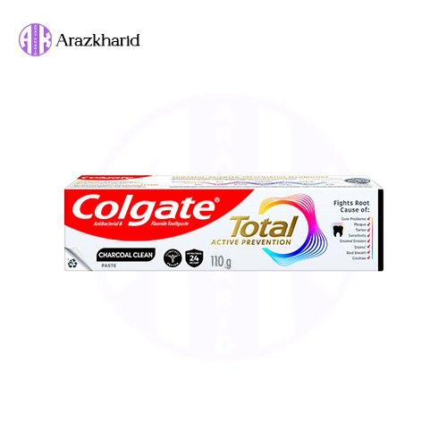 خمیر دندان تمیز کننده زغال کلگیت مدل Total Active Prevention حجم ۱۱۰ گرم