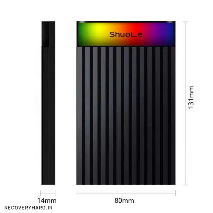 باکس هارد و اس‌اس‌دی 2.5 اینچ Type-C (RGB) شوله مدل U25T-L — تصویر ۴