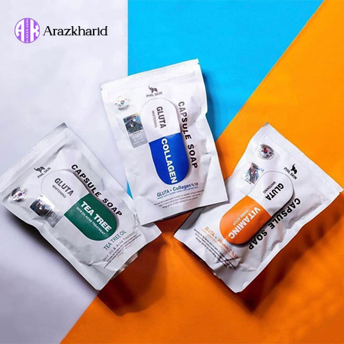 صابون شستشو سفید کننده کپسولی گلوتاتیون فیل اسکین مدل Capsule وزن 105 گرم — تصویر ۳