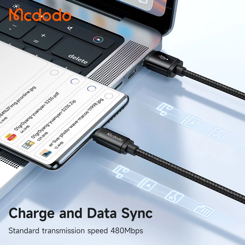کابل شارژ سریع USB به تایپ سی 120 وات مک دودو مدل MCDODO CA-4730 طول 1.5 متر — تصویر ۵