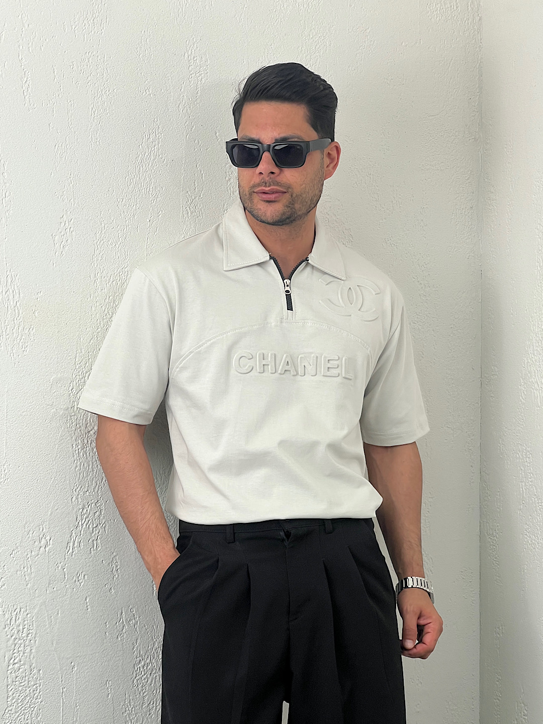 تیشرت مردانه نیم زیپ CHANEL — تصویر ۲