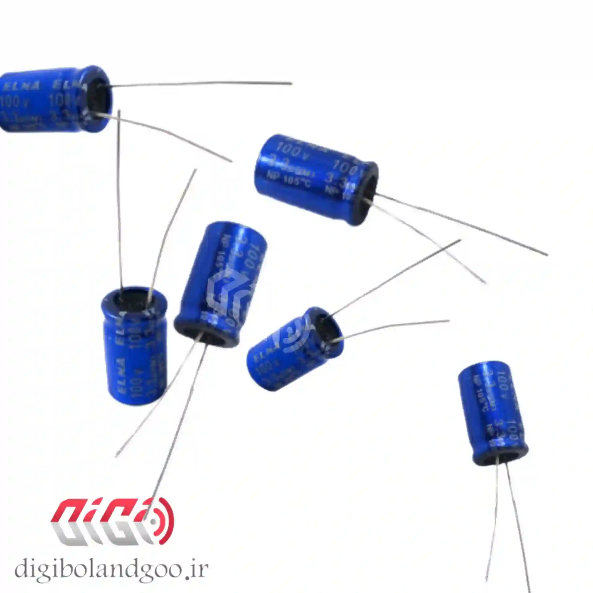 خازن بی پلار 3.3 میکرو فاراد فابریک 718 آبی — تصویر ۴