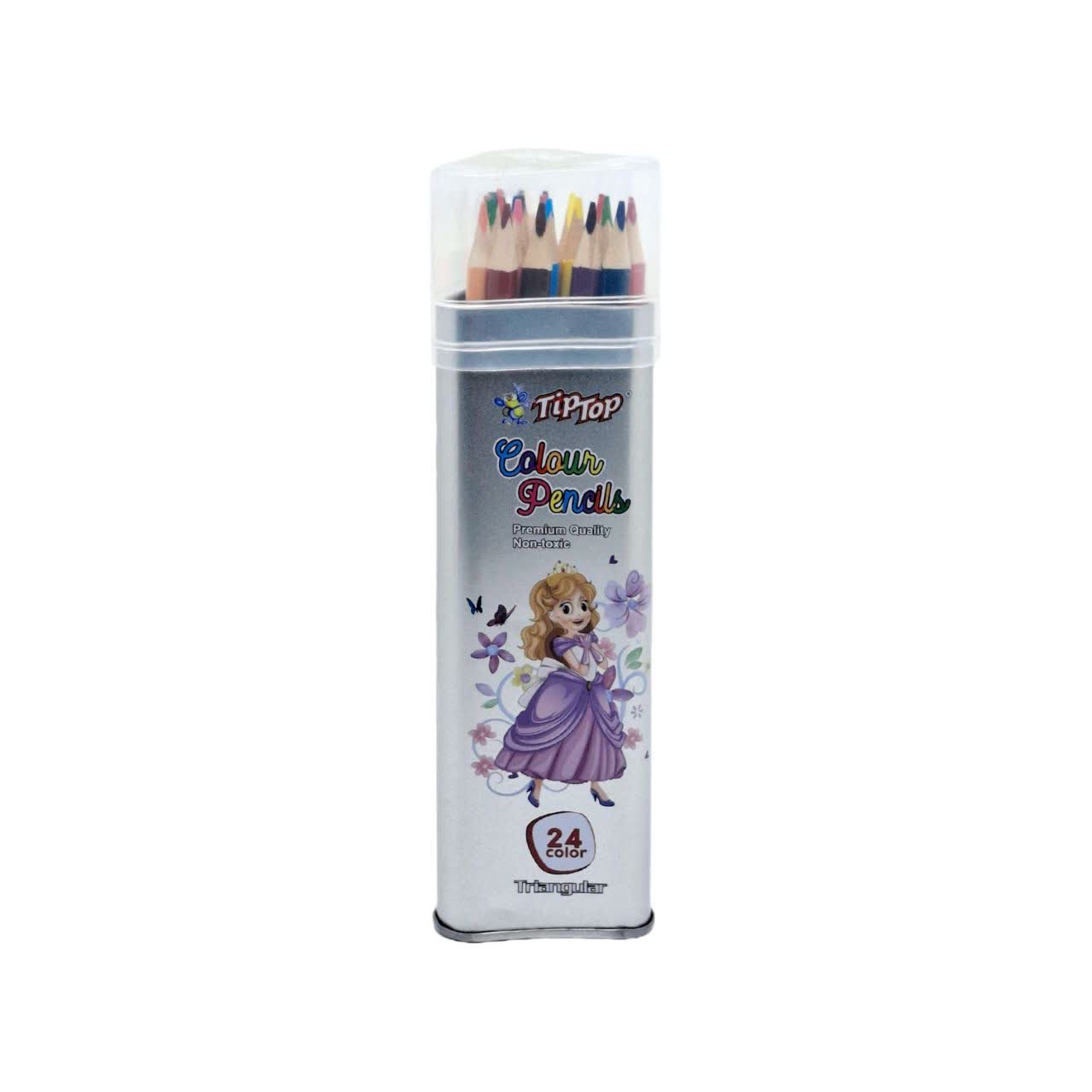 مداد رنگی 24 رنگ استوانه Tip Top (6 بسته)