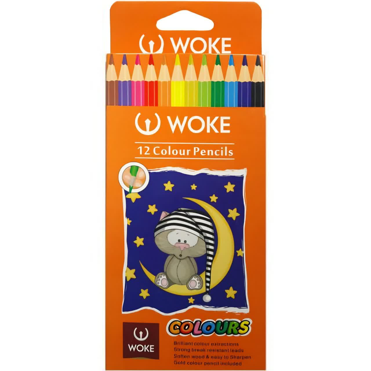 مدادرنگی 12 رنگ مقوایی ووک WOKE (12 بسته)