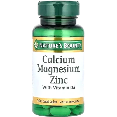کلسیوم زینک منیزیوم ترکیبی 100 عددی Calcium Magnesium Zinc with Vitamin D3 (Natural Bounty) — تصویر ۲