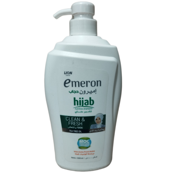 شامپو امیرون تمیز و تازه کردن مو حاوی روغن درخت چای emeron clean fresh حجم 1000 میل