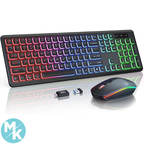 کیبورد و ماوس بیسیم RGB برند Trueque مدل KL1