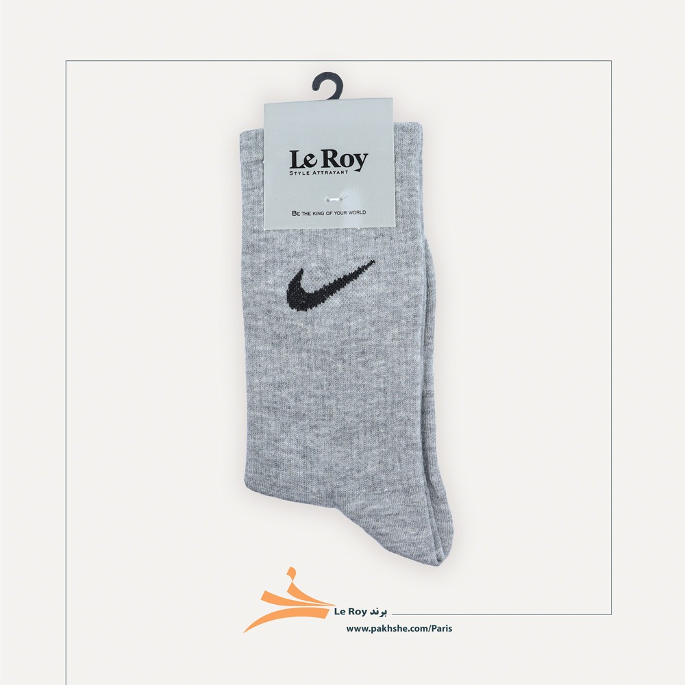 جوراب Nike طوسی اسپرت ساق بلند نخ پنبه برند پاریس کد 10105 — تصویر ۲
