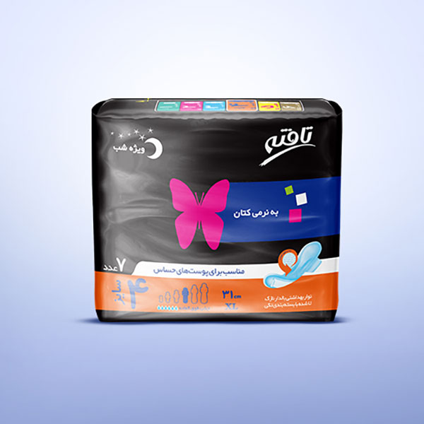 نوار بهداشتی شب نازک کتانی تافته