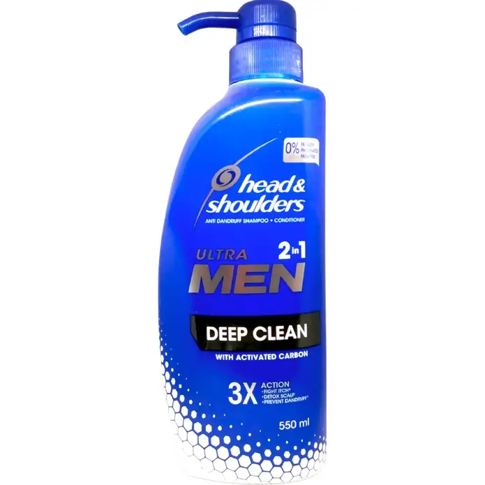 شامپو ضد شوره و نرم کننده مردانه هد اند شولدرز الترا ۵۵۰ میل Head and Shoulders Ultra Men 2In1 Deep Clean Anti Dandruff Shampoo Conditioner