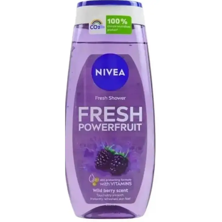 ژل شستشوی بدن نیوآ با رایحه بلوبری و توت‌های وحشی ۲۵۰ میل Nivea Fresh Powerfruit Shower Gel — تصویر ۲