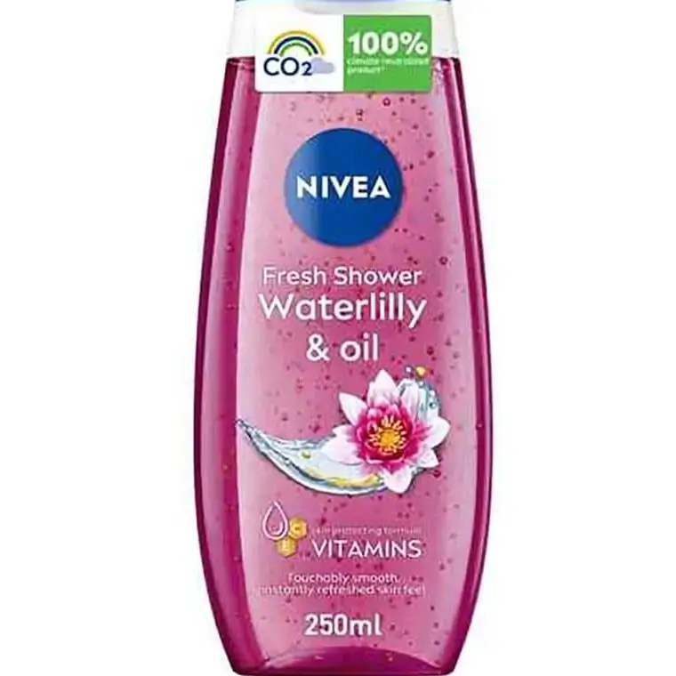 ژل استحمام نیوآ آبرسان و نرم‌کننده مدل نیلوفر آبی و روغن ۲۵۰ میل Nivea Refreshing Shower Gel with Waterlily and Oil for Skin Care — تصویر ۲