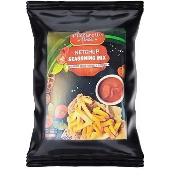 ادویه سیب زمینی سرخ کرده با طعم کچاپ پیزارلا پا 500 گرم pizzarella paa katchup seasoning mix — تصویر ۲