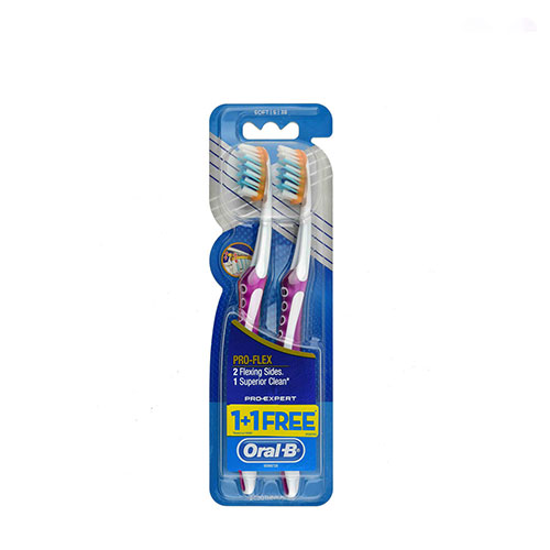 مسواک دوقلو اورال بی پرو اکسپرت نرم (سافت) ایرلندی مدل پرو فلکس Oral-B Pro-Expert Pro-Flex Soft 38 — تصویر ۴