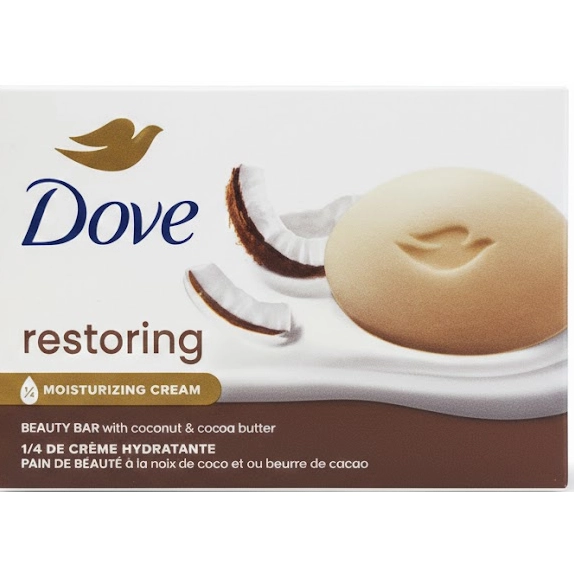 پن و صابون احیاکننده داو روغن نارگیل و کره کاکائو 106 گرمی Dove Beauty Bar Soap Restoring Coconut and Cocoa Butter