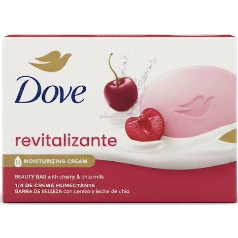 پن و صابون داو مدل گیلاس و شیر چیا احیا کننده پوست 106 گرم Dove Beauty Bar Soap Revitalizante Cherry & Chia Milk, for Revitalized Skin