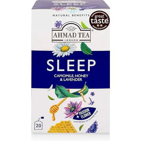 دمنوش خواب آور و آرامش بخش گل بابونه احمد 20 عدد Ahmad Tea Herbal Tea, Camomile, Honey & Lavender ‘Sleep’ — تصویر ۲