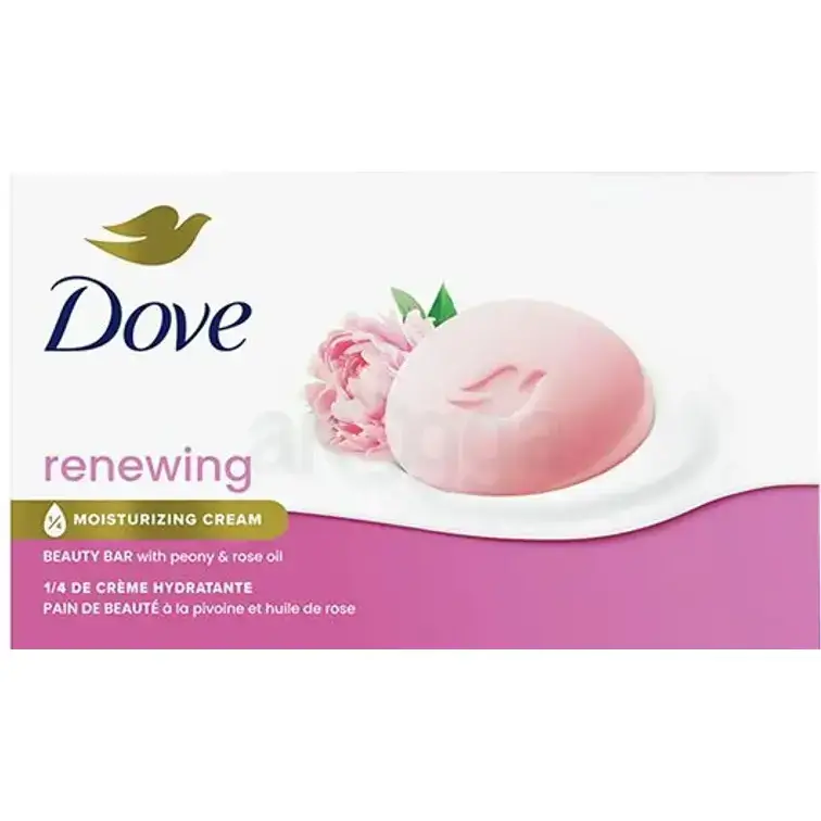 صابون احیا کننده با عصاره گل رز و گل صد تومانی داو (پن زیبایی داو) 106 گرمی Dove Moisturizing Beauty Bar Purely Pampering Peony & Rose Oil Renewing