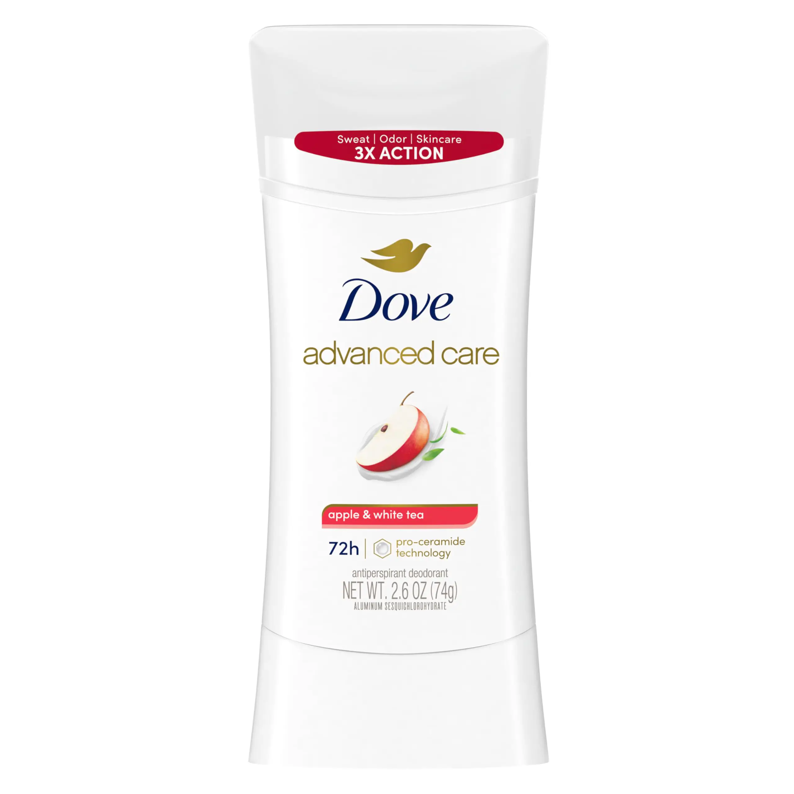 استیک ضد تعریق داو ۷۲ ساعته، وگان و ترمیم‌کننده پوست با رایحه سیب و چای سفید Dove Advanced Care Apple And White Tea