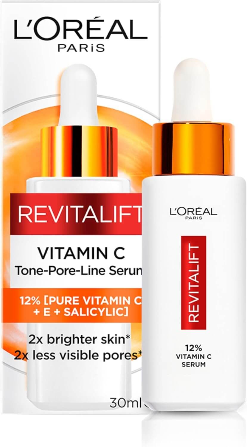 سرم ضد چروک و روشن کننده ویتامین C رویتالیفت کلینیکال لورآل 30 میل L’Oreal Revitalift Clinical 12% Pure Vitamin C Serum
