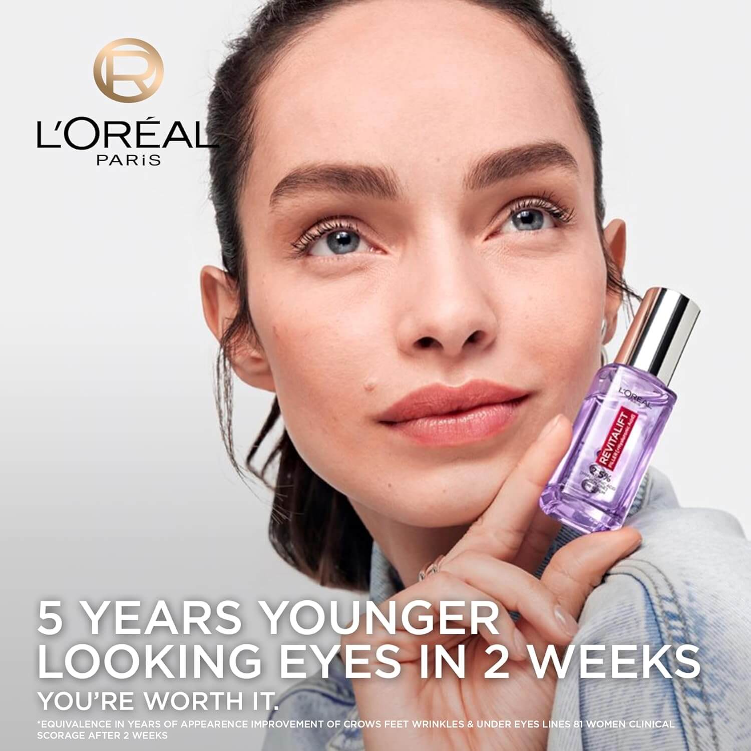 سرم دور چشم ضد تیرگی و چروک لورآل رویتالیفت فیلر با هیالورونیک اسید و کافئین 20 میل L’Oreal Paris Revitalift Filler 2.5% Eye Serum — تصویر ۵