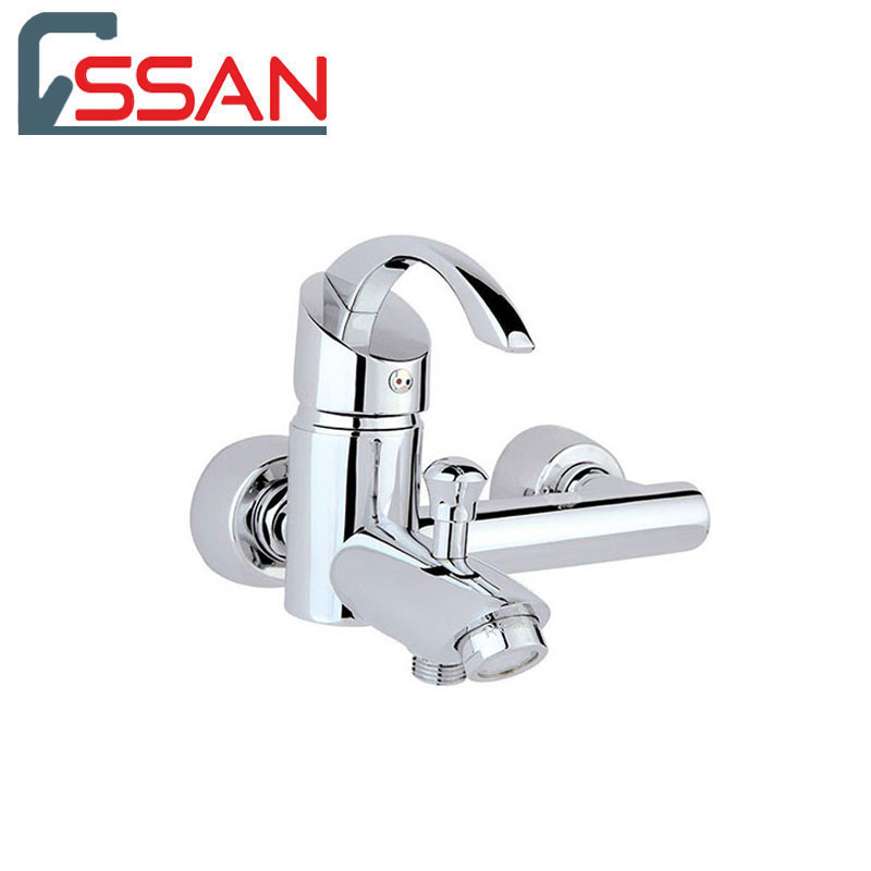 شیر حمام مدل تیتانیوم کروم راسان