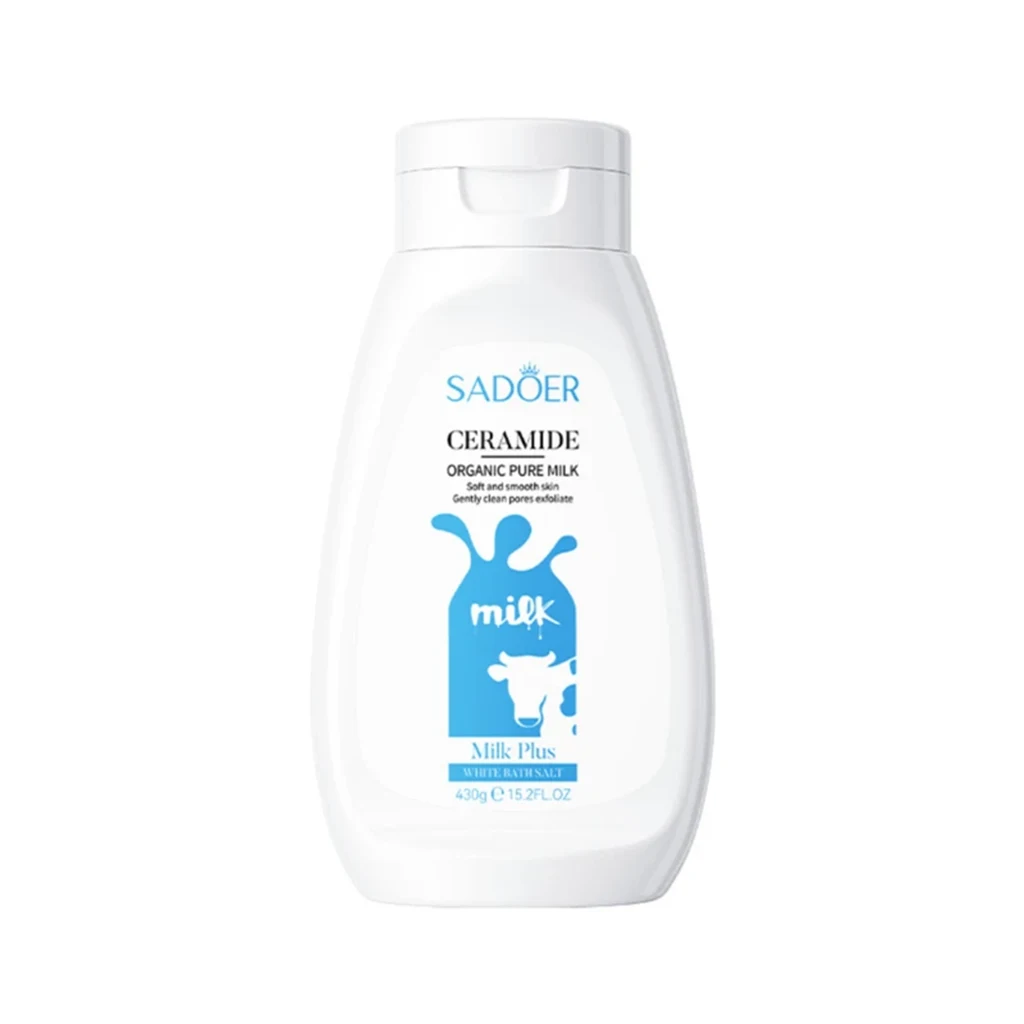 نمک بدن شیر گاو سادور | SADOER Ceramide Organic Pure Milk Scrub شفاف کننده، لایه‌بردار ملایم و نرم‌کننده پوست بدن — تصویر ۲