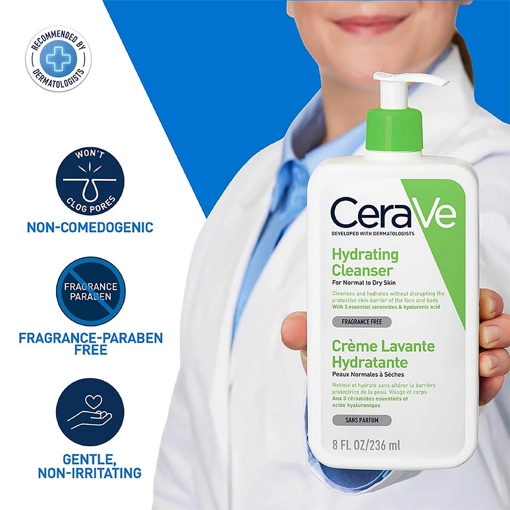 ژل شستشوی صورت سراوی برای پوست نرمال تا خشک | CeraVe Hydrating Facial Cleanser for normal to Dry skin — تصویر ۴