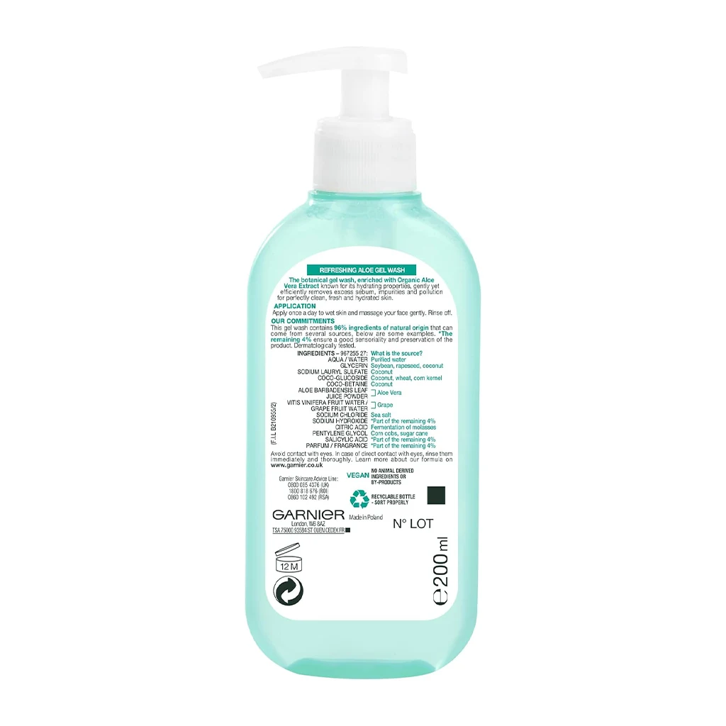ژل شستشوی آلوورا گارنیر | Garnier Aloe Refreshing Gel Wash — تصویر ۳