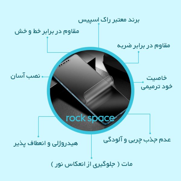 گلس صفحه نمایش و پشت گوشی nubia RedMagic 11 Pro (نسخه چین) مدل نانو هیدروژل مات برند راک اسپیس — تصویر ۶