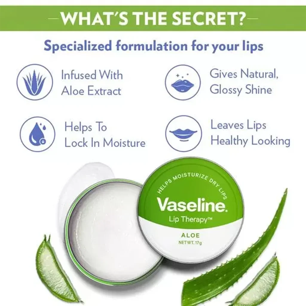 بالم لب آلوئه ورا وازلین Vaseline Lip Therapy ALOE — تصویر ۴