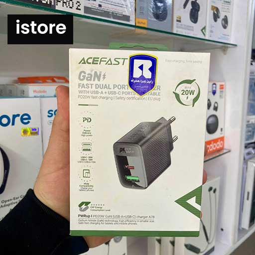 شارژر دیواری ایس فست ACEFAST A78 W20PD GaN توان 20 وات فست شارژ — تصویر ۳