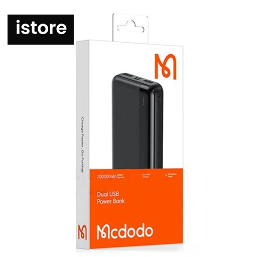 پاوربانک 20000 مک دودو Mcdodo مدل MC-1370 اورجینال (دو پورت تایپ Aخروجی)