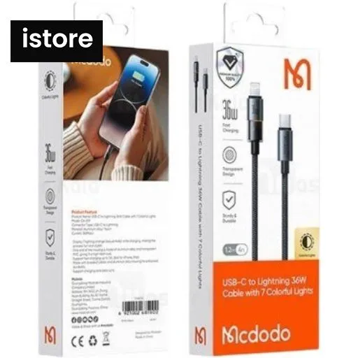 کابل تایپ سی به لایتنینگ مک دودو Mcdodo Ca-8190 36w 1.2m — تصویر ۳